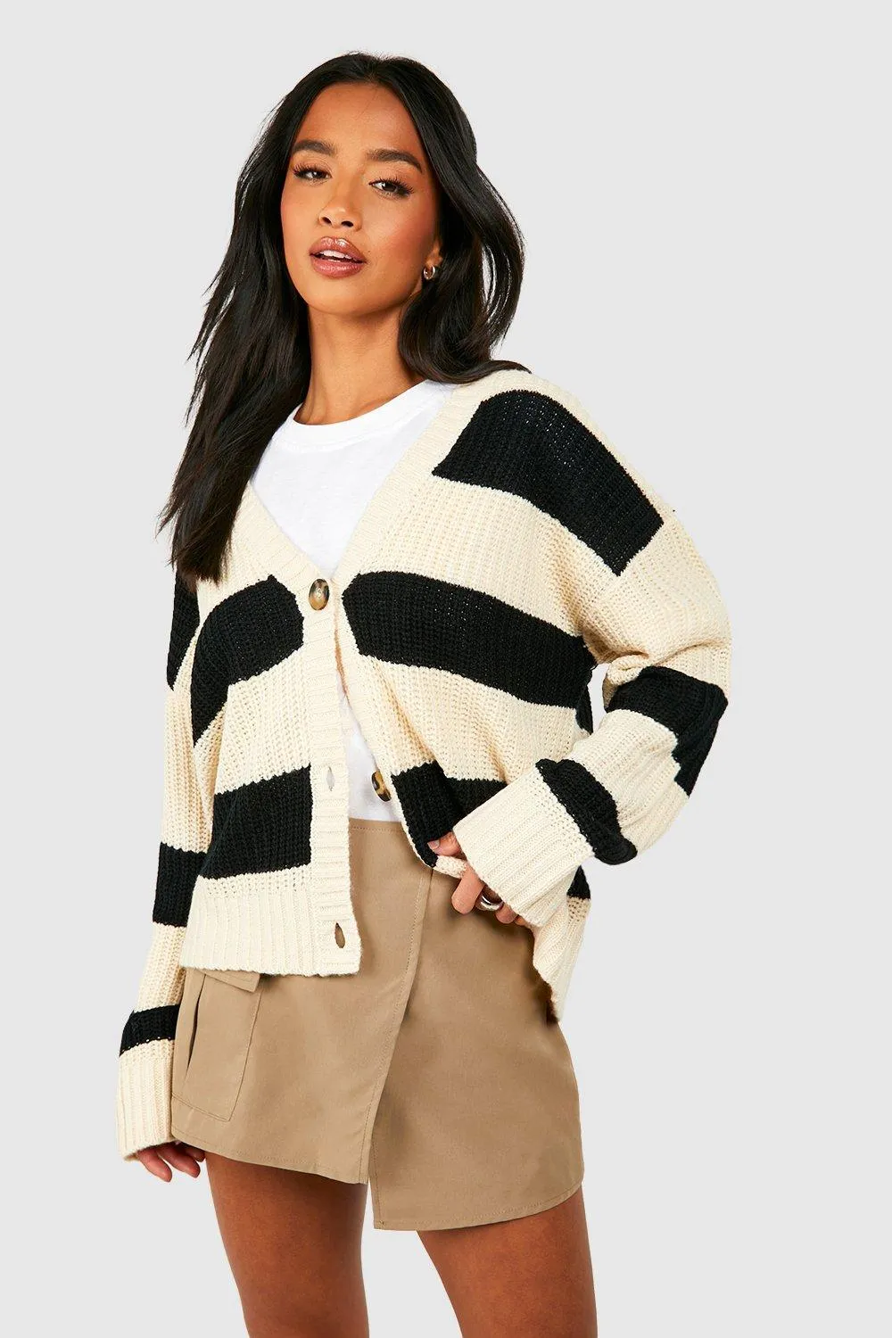 Petite Stripe Cardigan