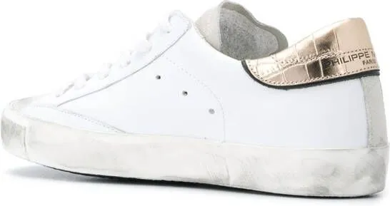 Philippe Model Paris contrasting croc-effect sneakers White
