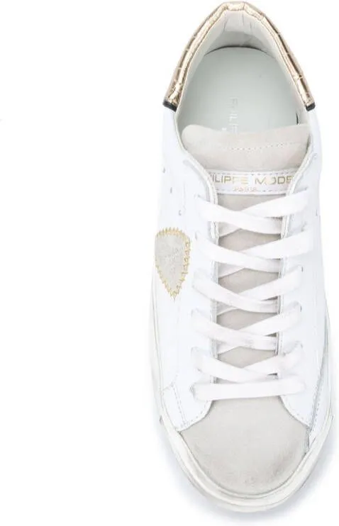 Philippe Model Paris contrasting croc-effect sneakers White