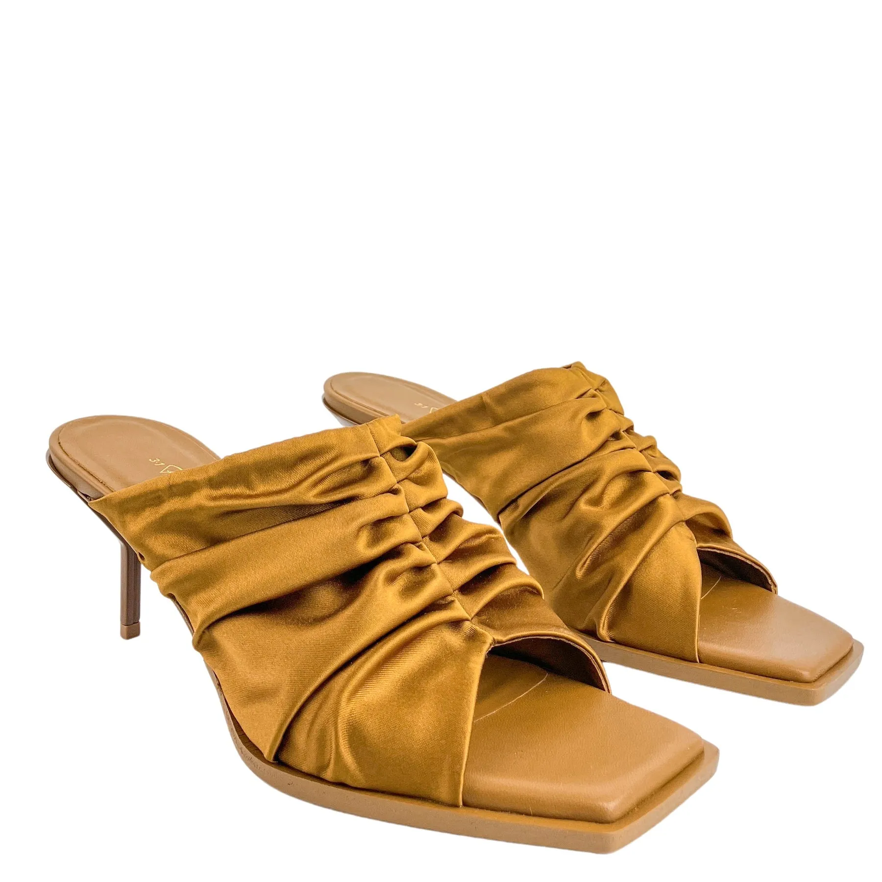 Phillip Lim Georgiana Ruched Mules in Olive