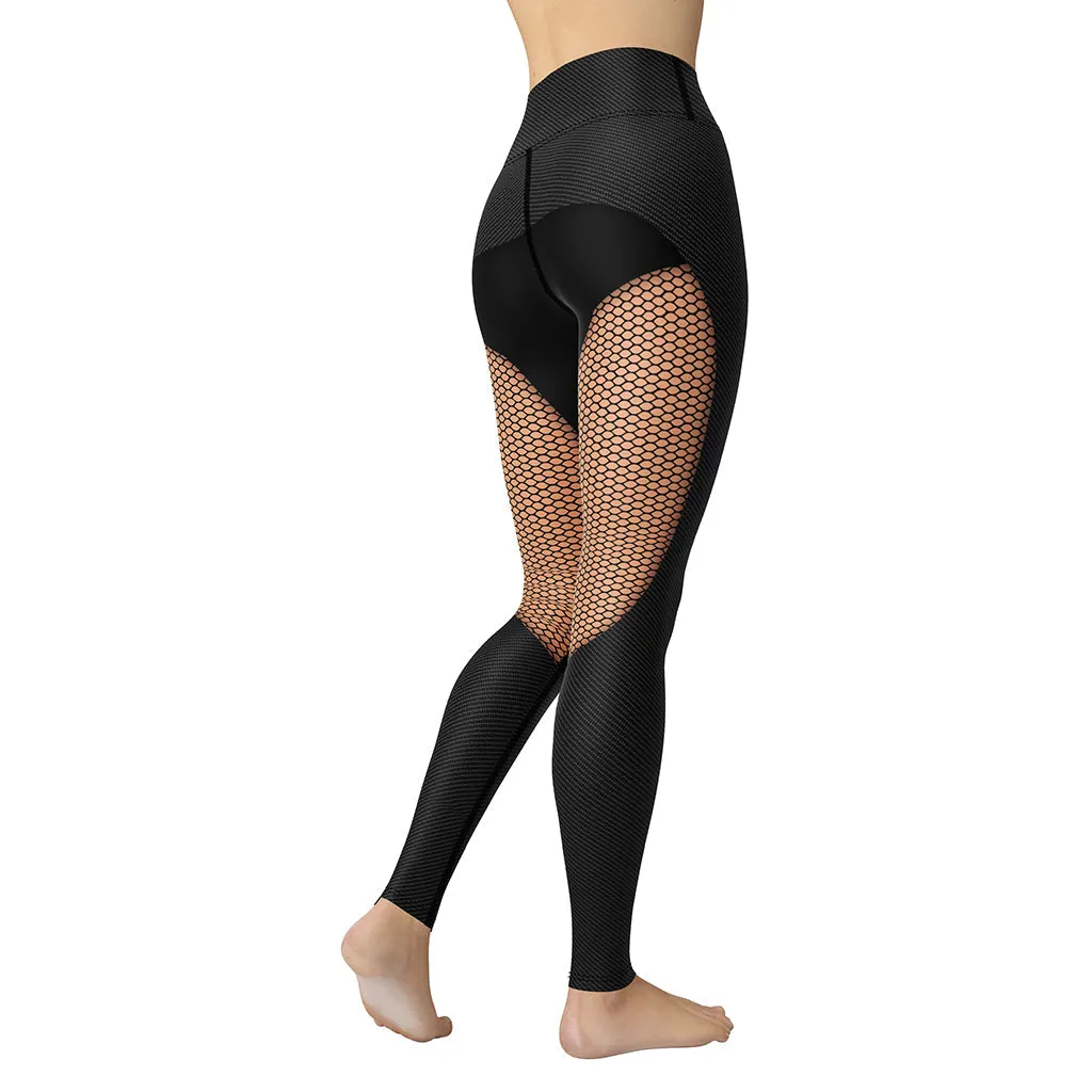 Pin Up Mesh Print Yoga Leggings