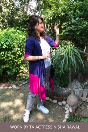 Pink Contrast Stretch Maternity Cardigan