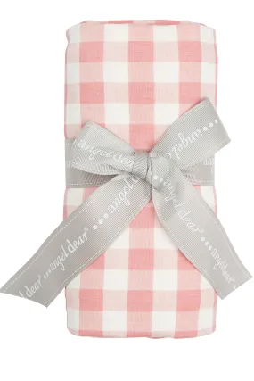 Pink Gingham Swaddle Blanket
