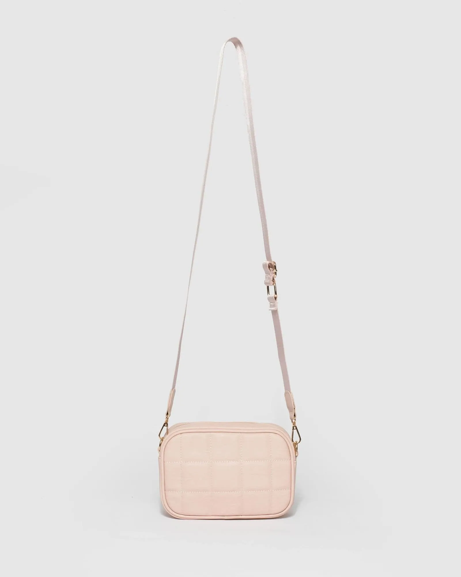 Pink Quilted Crossbody Bag