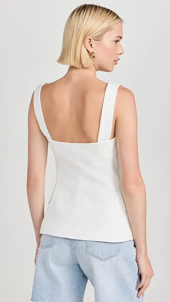 Pixie Market   Agatha Gold Button Linen Vest 