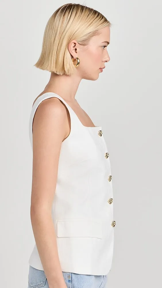 Pixie Market   Agatha Gold Button Linen Vest 