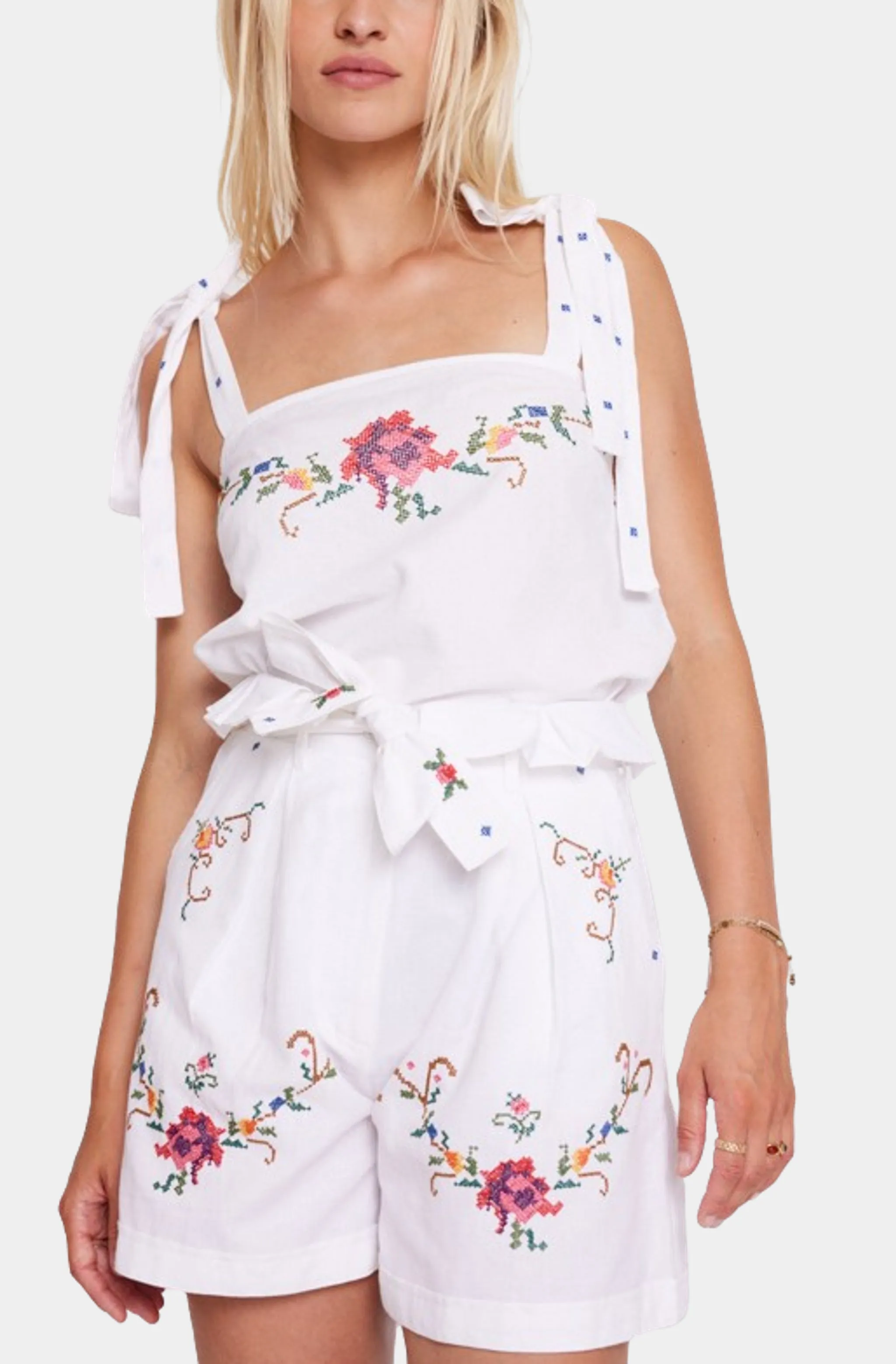 Plain Embroidered Short