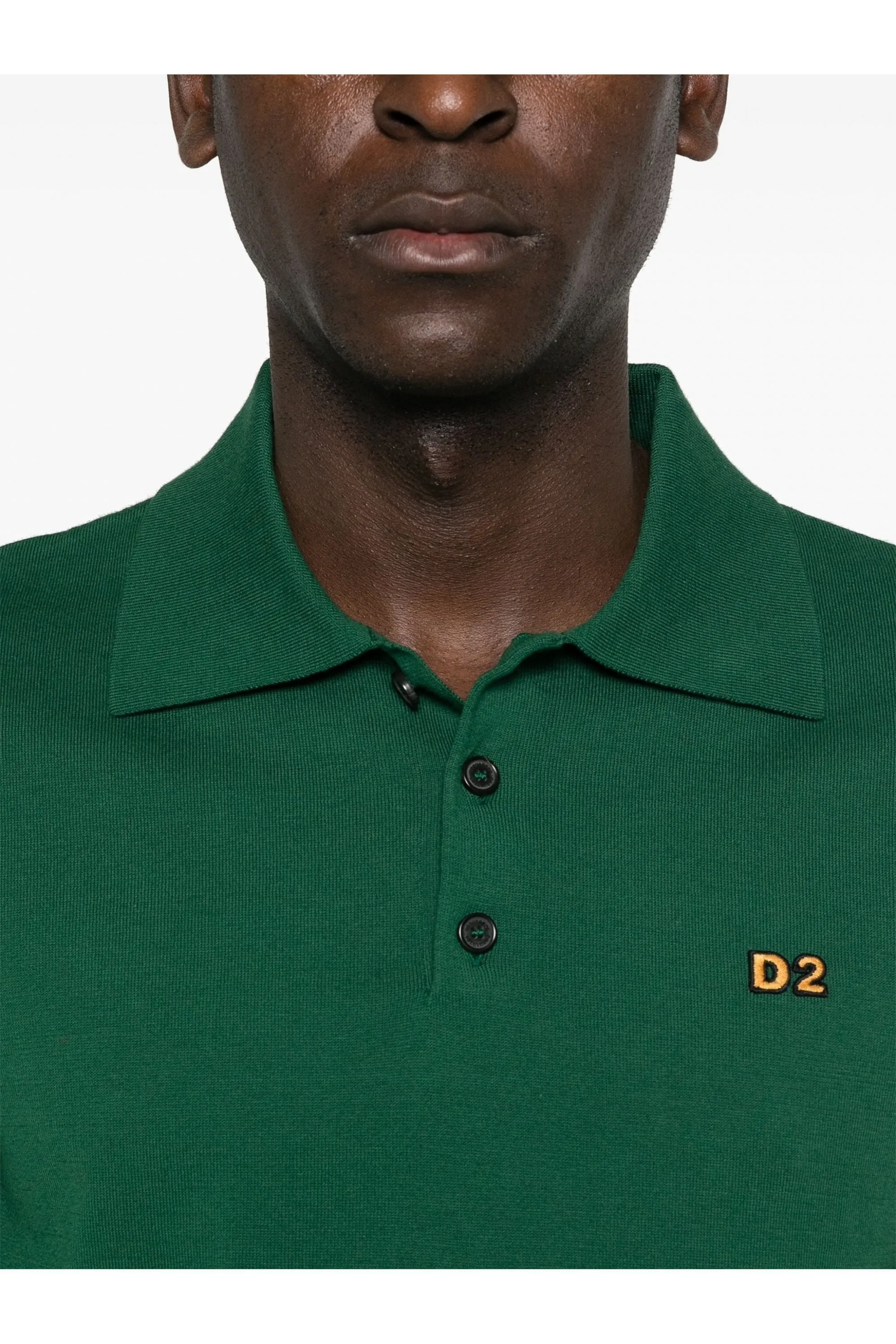 Plate Branding Knitted Polo Green
