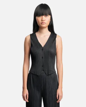 Pleats Please Issey Miyake Forward 1 Vest in Black