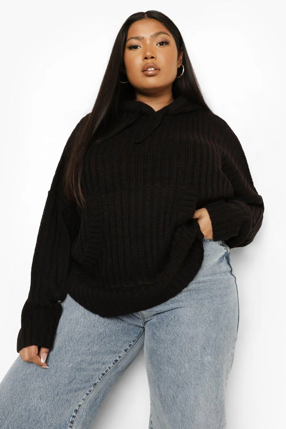 Plus Chunky Rib Hoodie