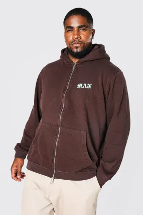 Plus Evil Teddy Back Print Zip Hoodie