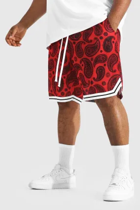 Plus Size Mesh Bandana Basketball Shorts
