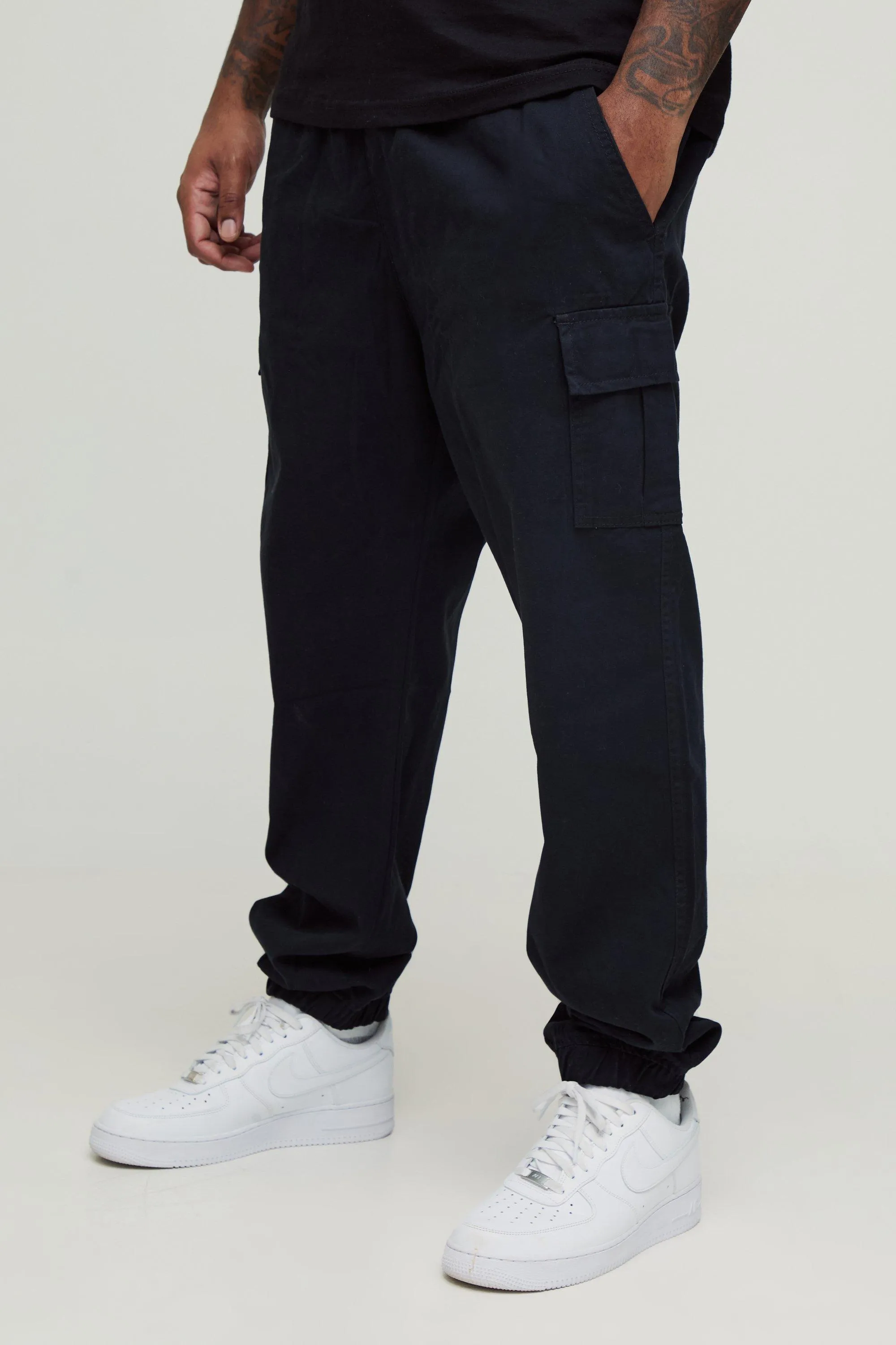 Plus Slim Fit Cuffed Cargo Pants