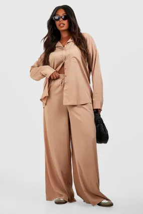 Plus Woven Wide Leg Pants