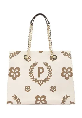 POLLINI Borsa Tote Donna Avorio Oro TE8472PP0DQ1E10A