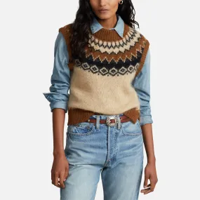 Polo Ralph Lauren Brushed Intarsia-Knit Vest - S | Coggles