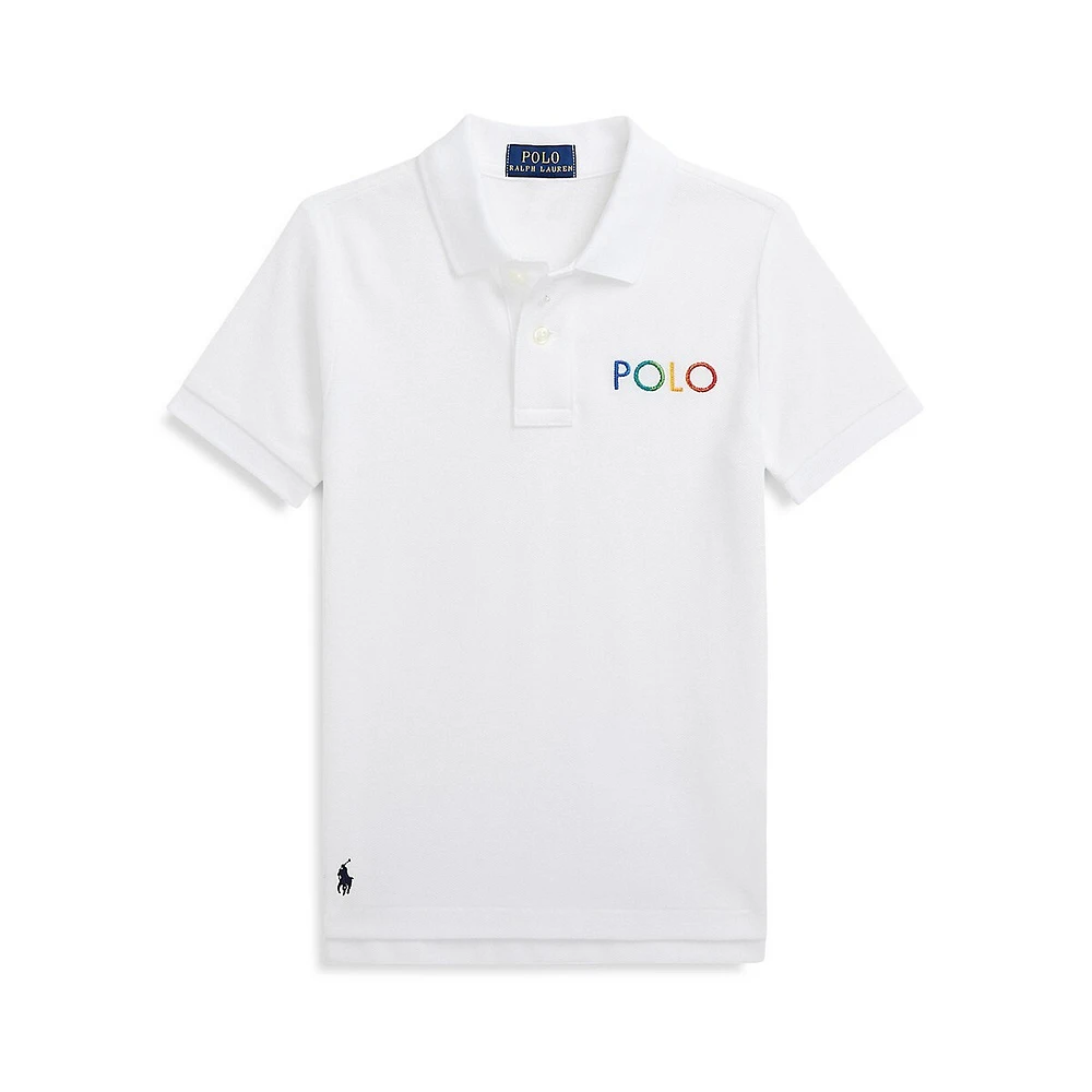 Polo Ralph Lauren Little Boy's Ombré-Logo Mesh Polo Shirt