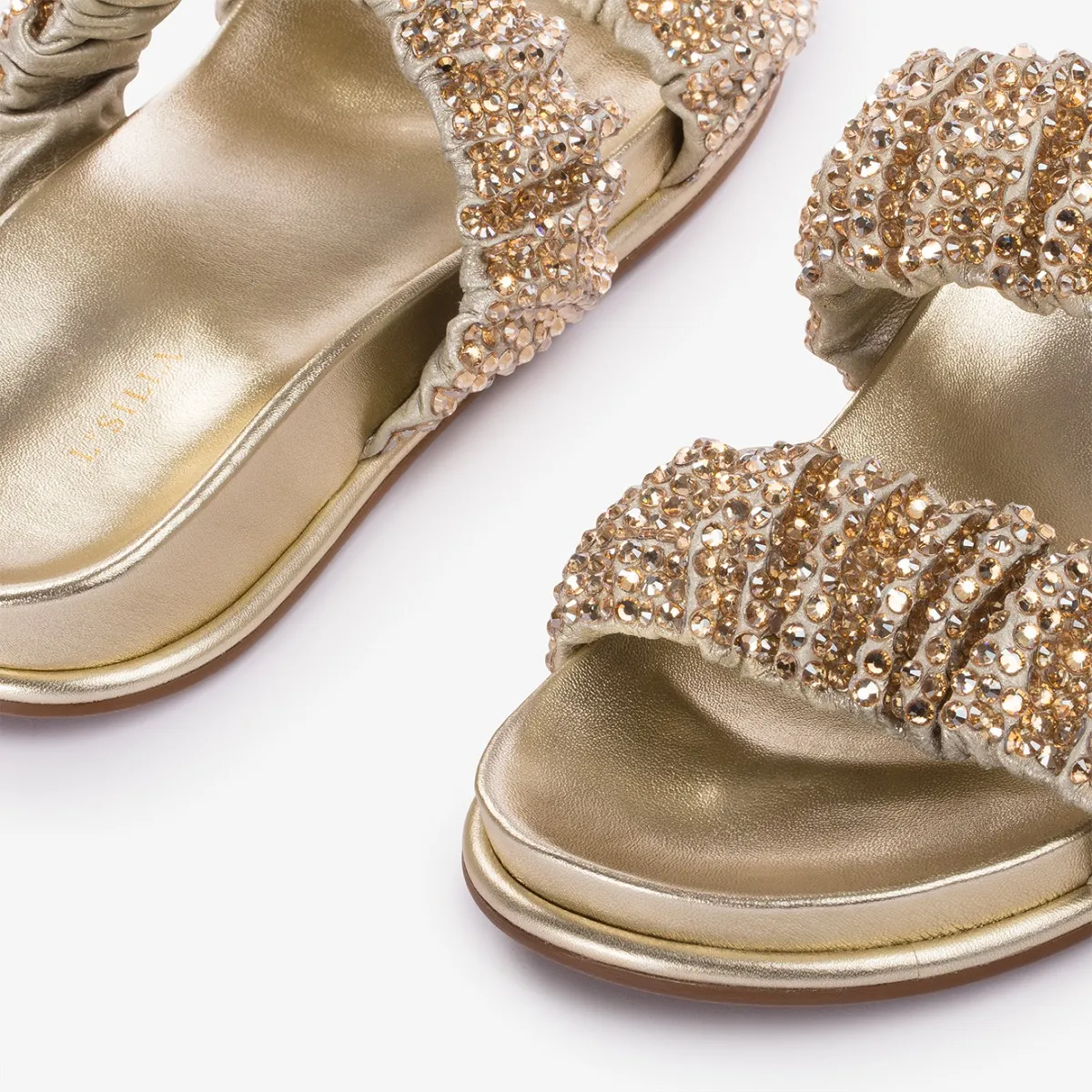 POOLSIDE SANDAL Platinum Crystal slipper