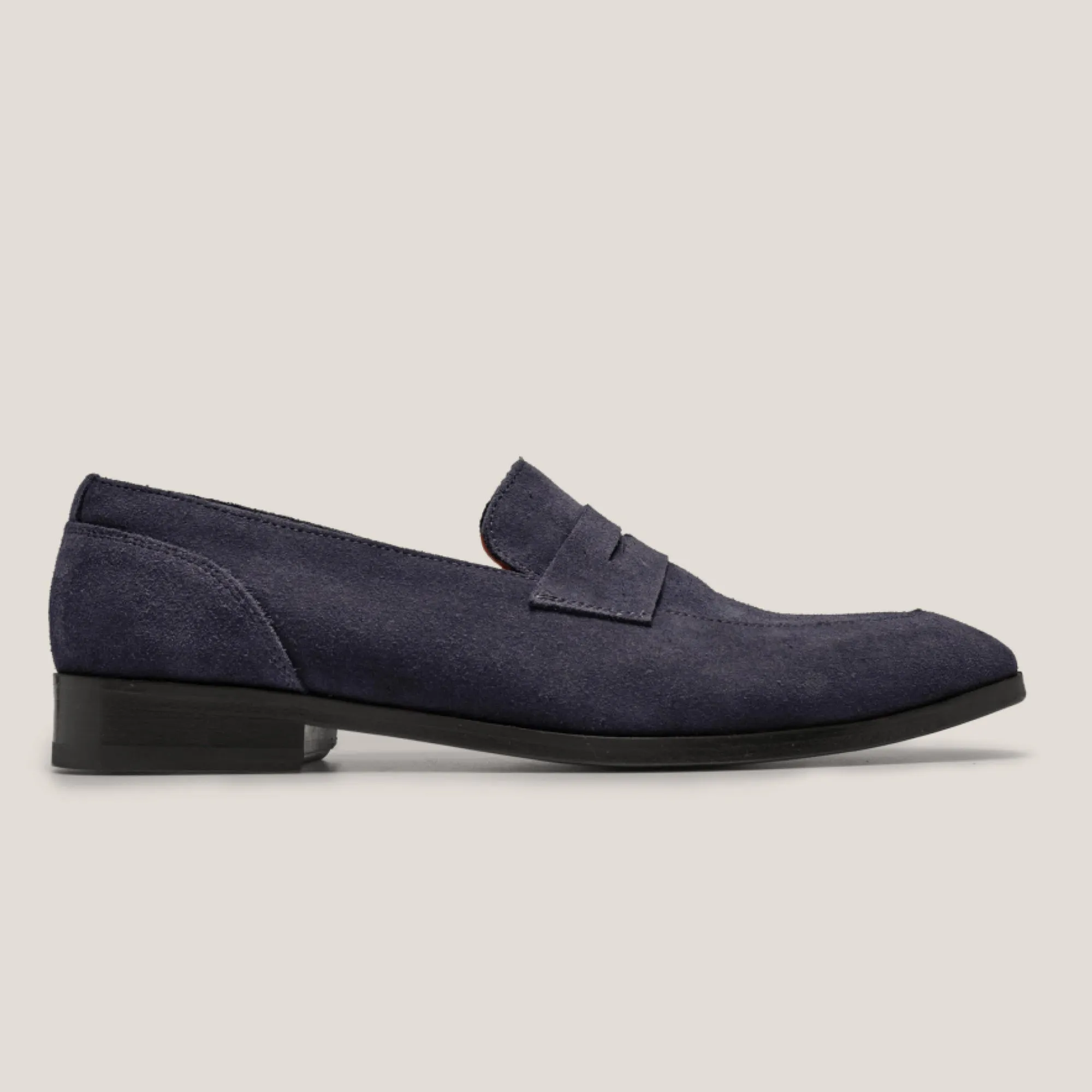 Porto Dark Navy Suede Penny Loafers