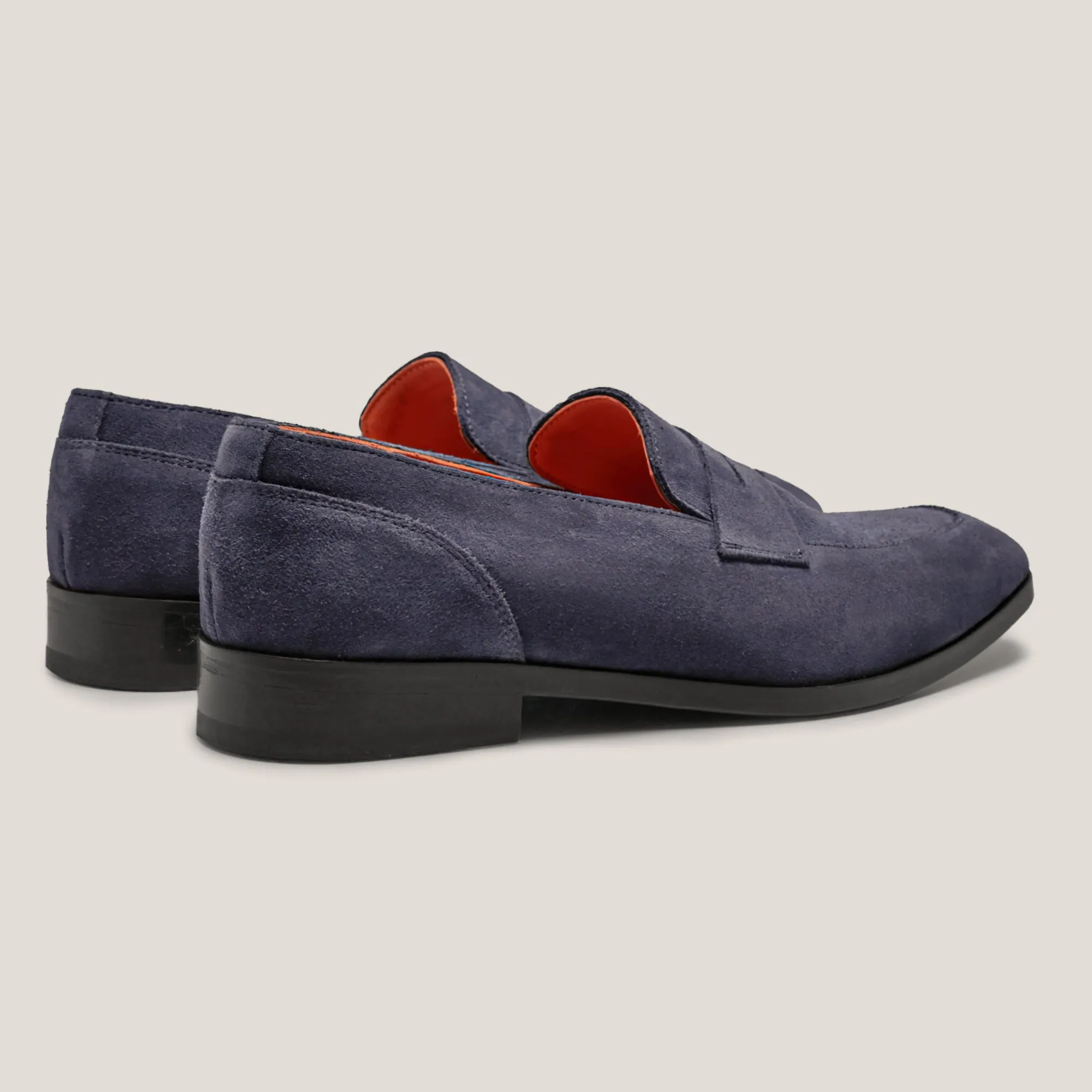 Porto Dark Navy Suede Penny Loafers