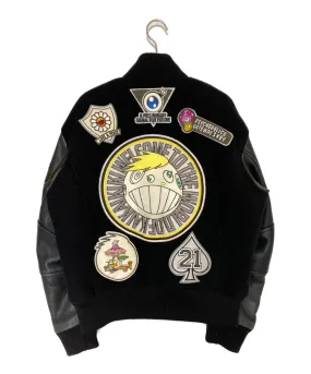 [Pre-owned] ISSEY MIYAKE×Takashi Murakami 02SS Motif Patch Varsity Jacket ME01-FC619
