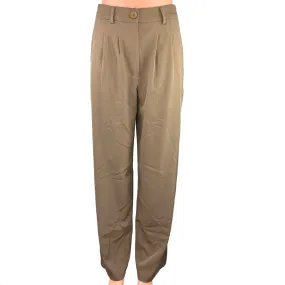 Princess Polly Women's Brown High Rise Front Pleated Wide Leg Dress Pants Size 4