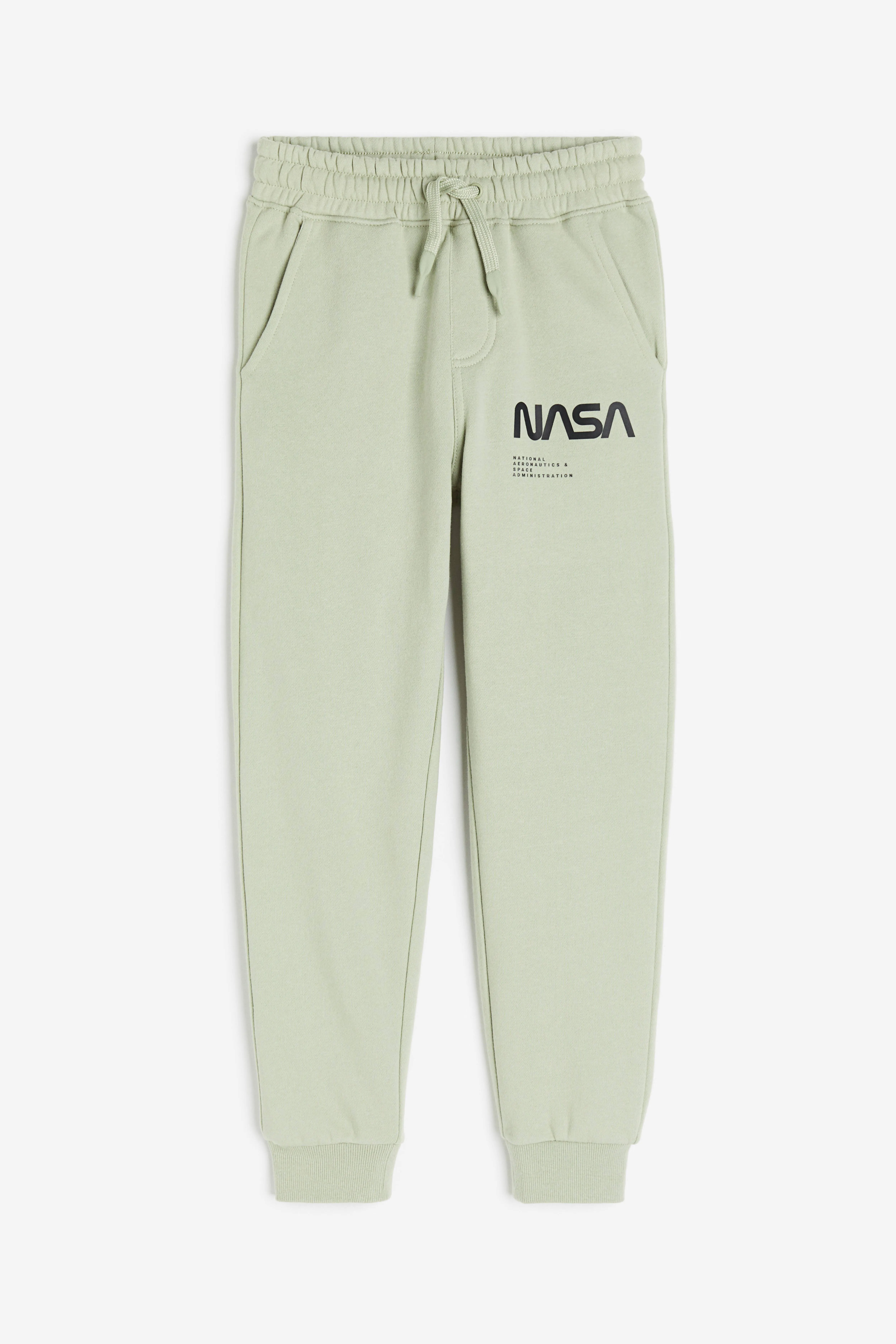 Print-motif joggers - Regular waist - Long - Light green/NASA - Kids | H&M GB