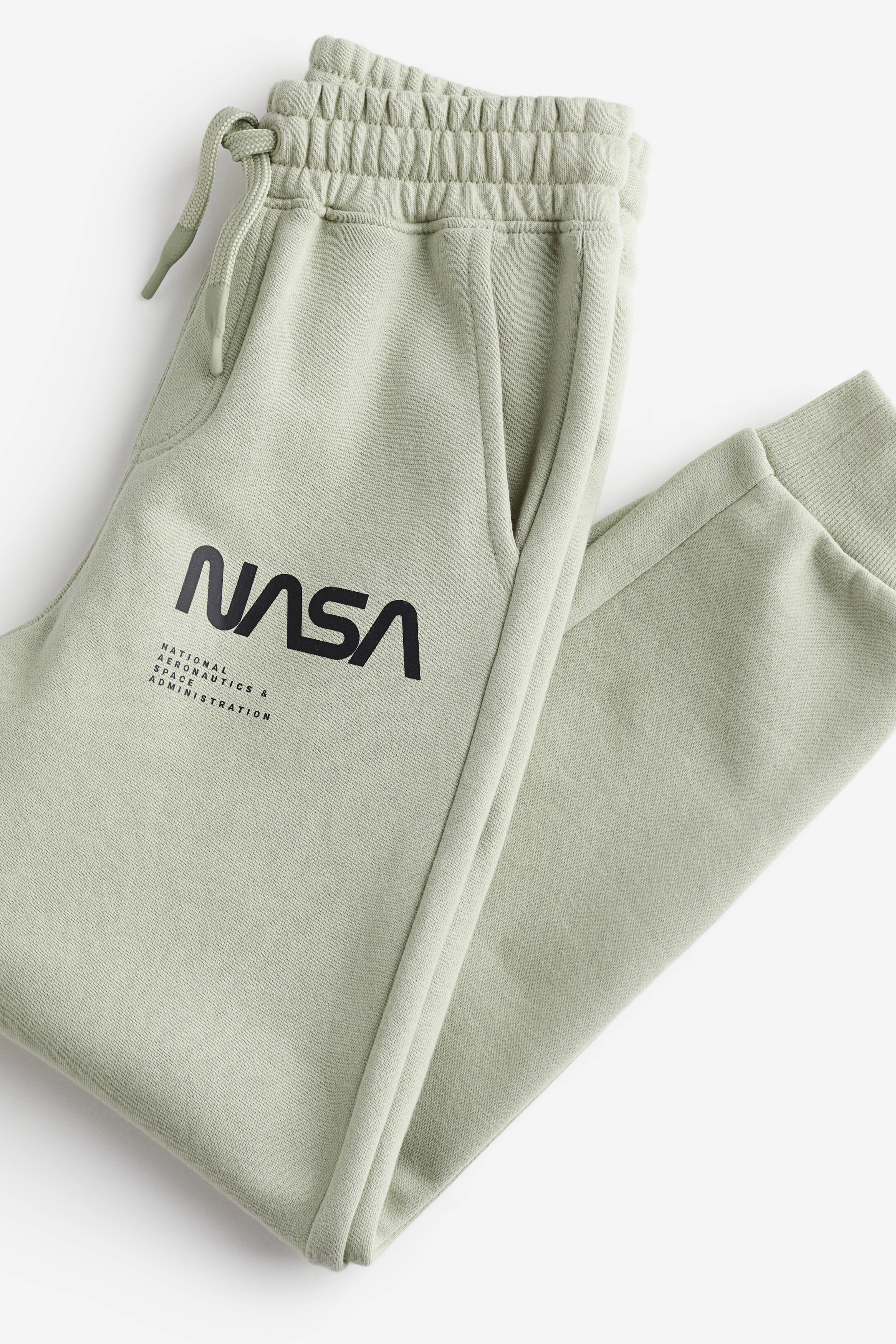 Print-motif joggers - Regular waist - Long - Light green/NASA - Kids | H&M GB