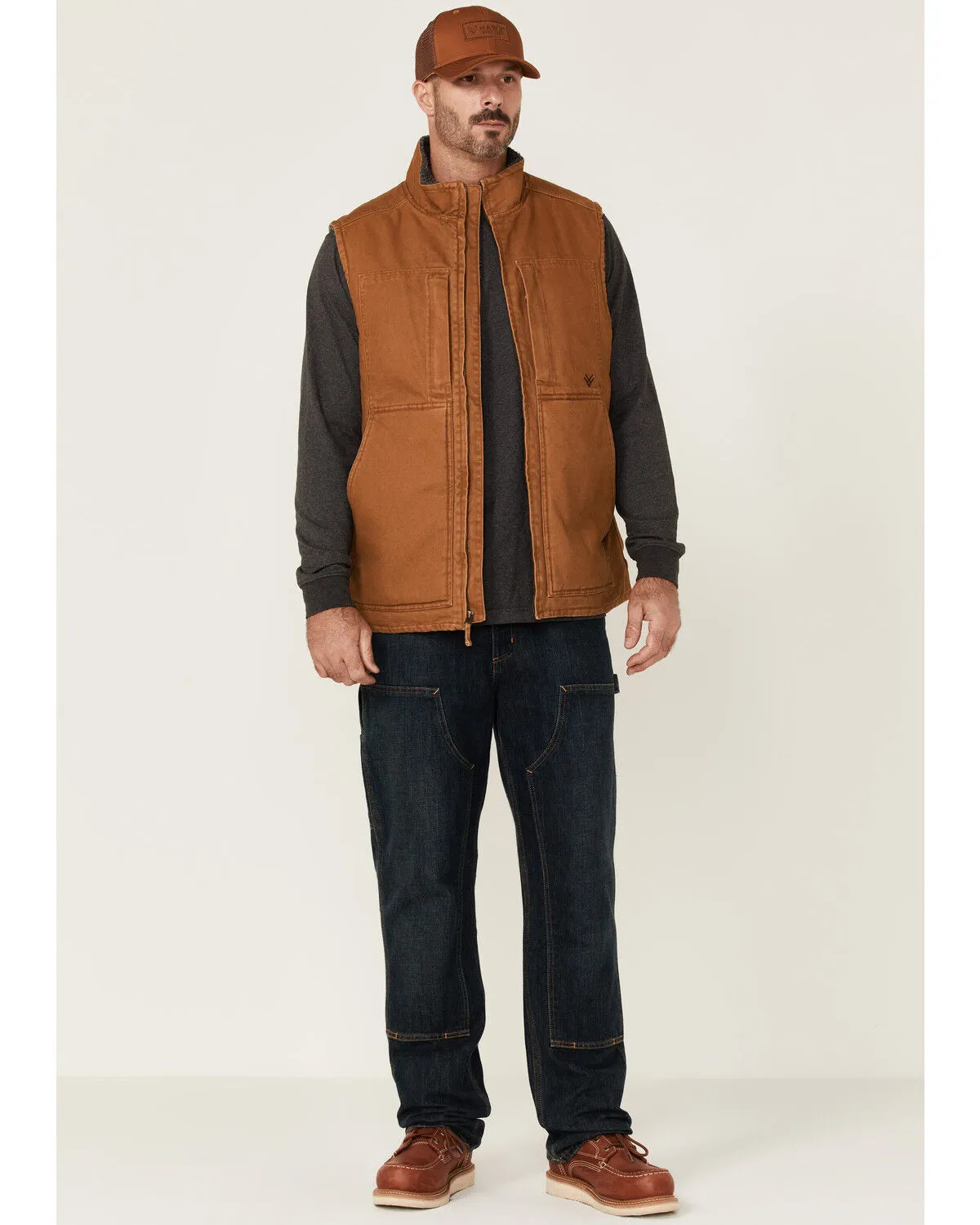 Product Name:  Hawx Men's Rust Copper Browder Weathered Duck Zip-Front Insulated Work Vest