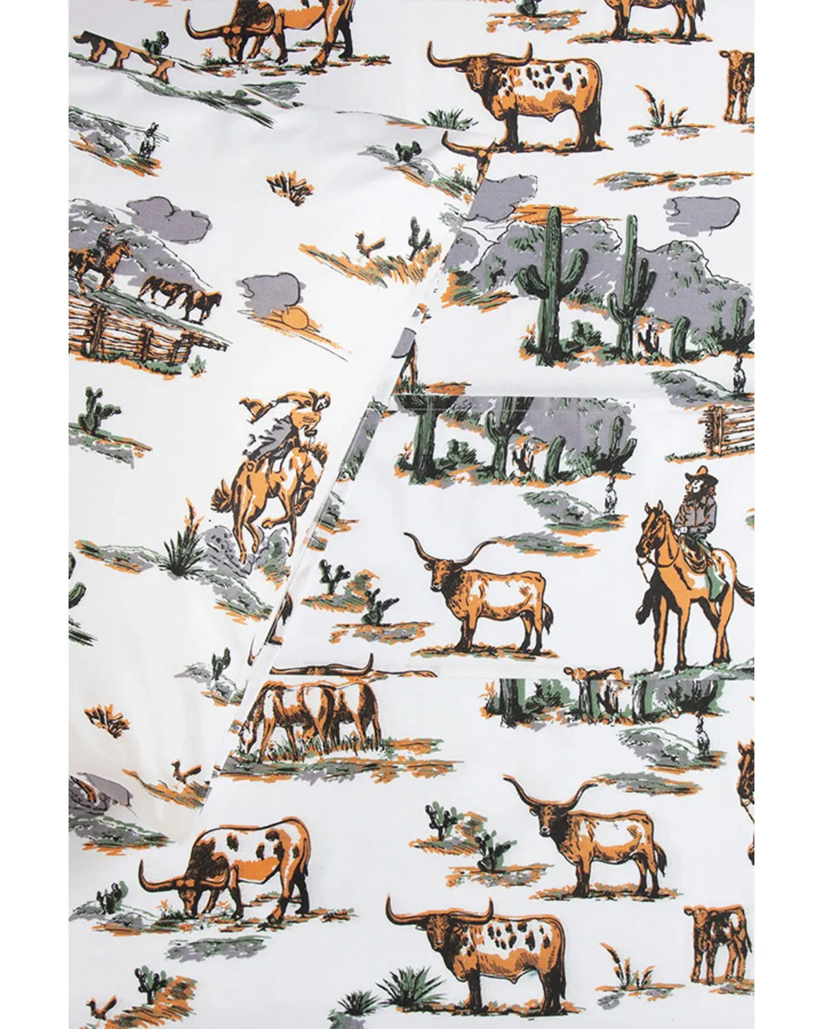 Product Name:  HiEnd Accents 200TC Cotton Ranch Life 4 Piece Sheet Set - Queen Size