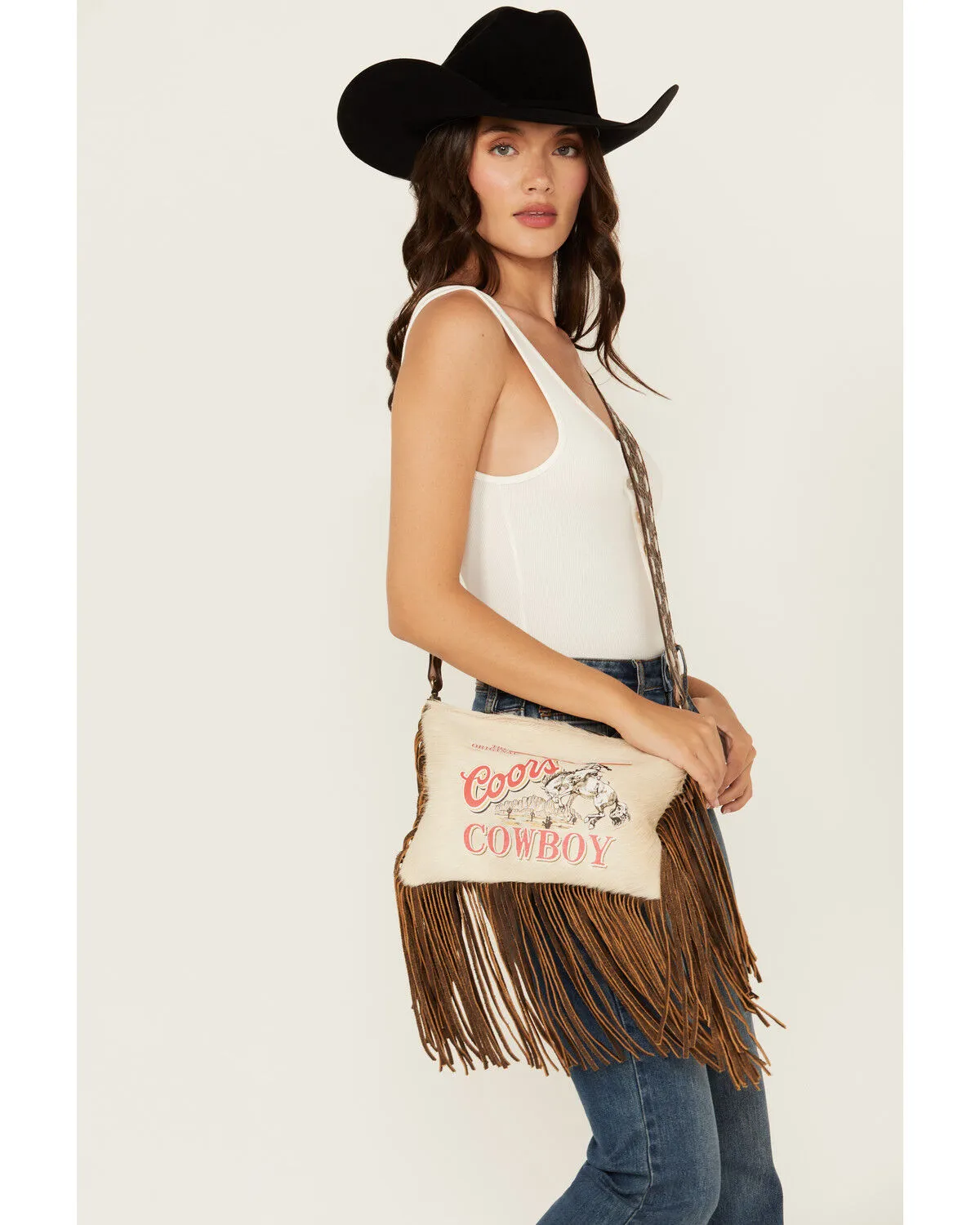 Product Name:  Keep It Gypsy Women's Maxine Coors Cowboy Cowhide Fringe Crossbody Bag