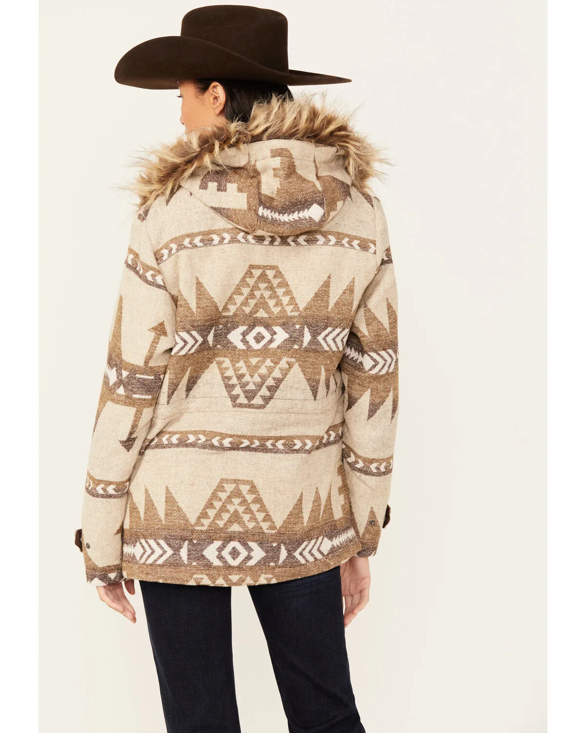 Product Name:  Outback Trading Co Women's Southwestern Print Fur Trim Myra Jacket