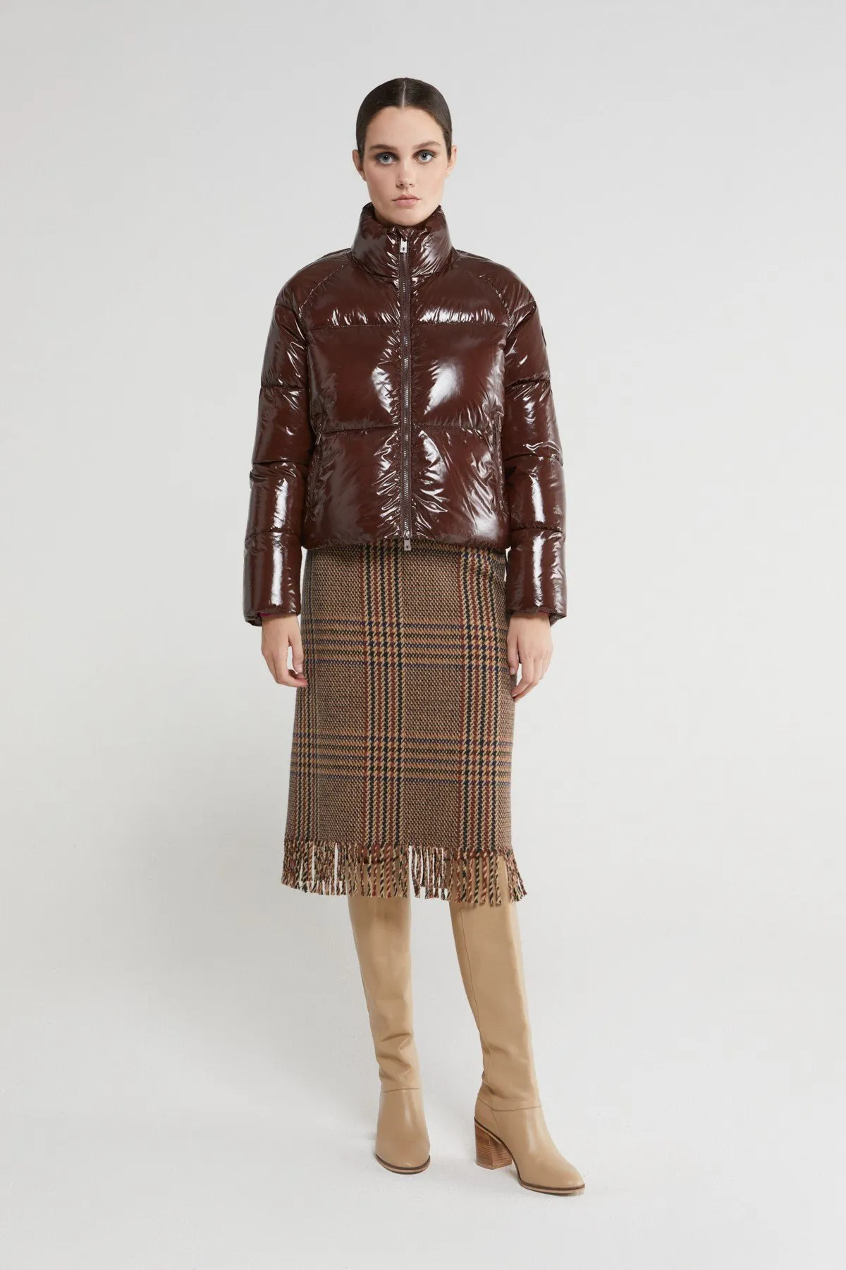 Puffer jacket shiny effect