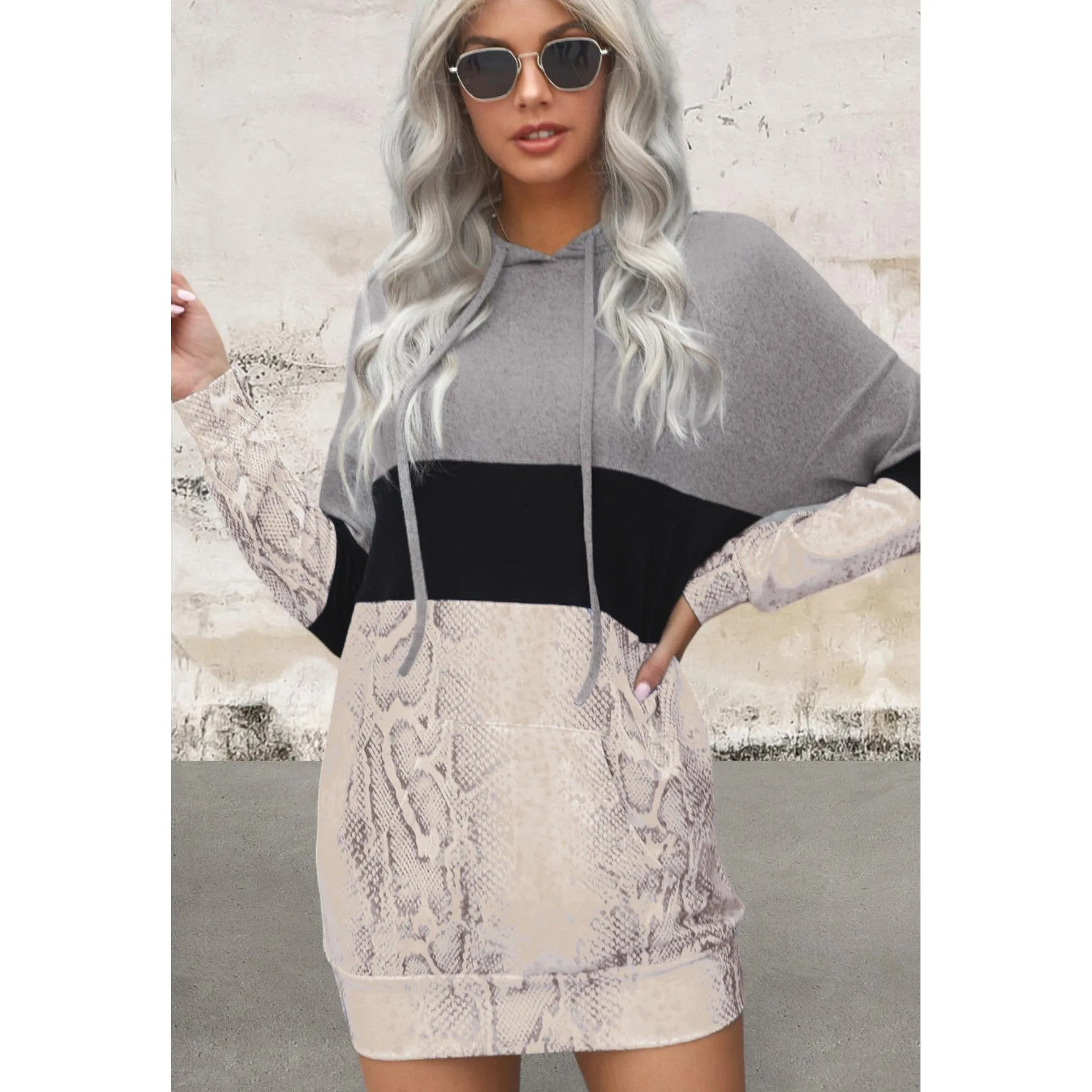 Pullover Grey Long Sleeve Hoodie