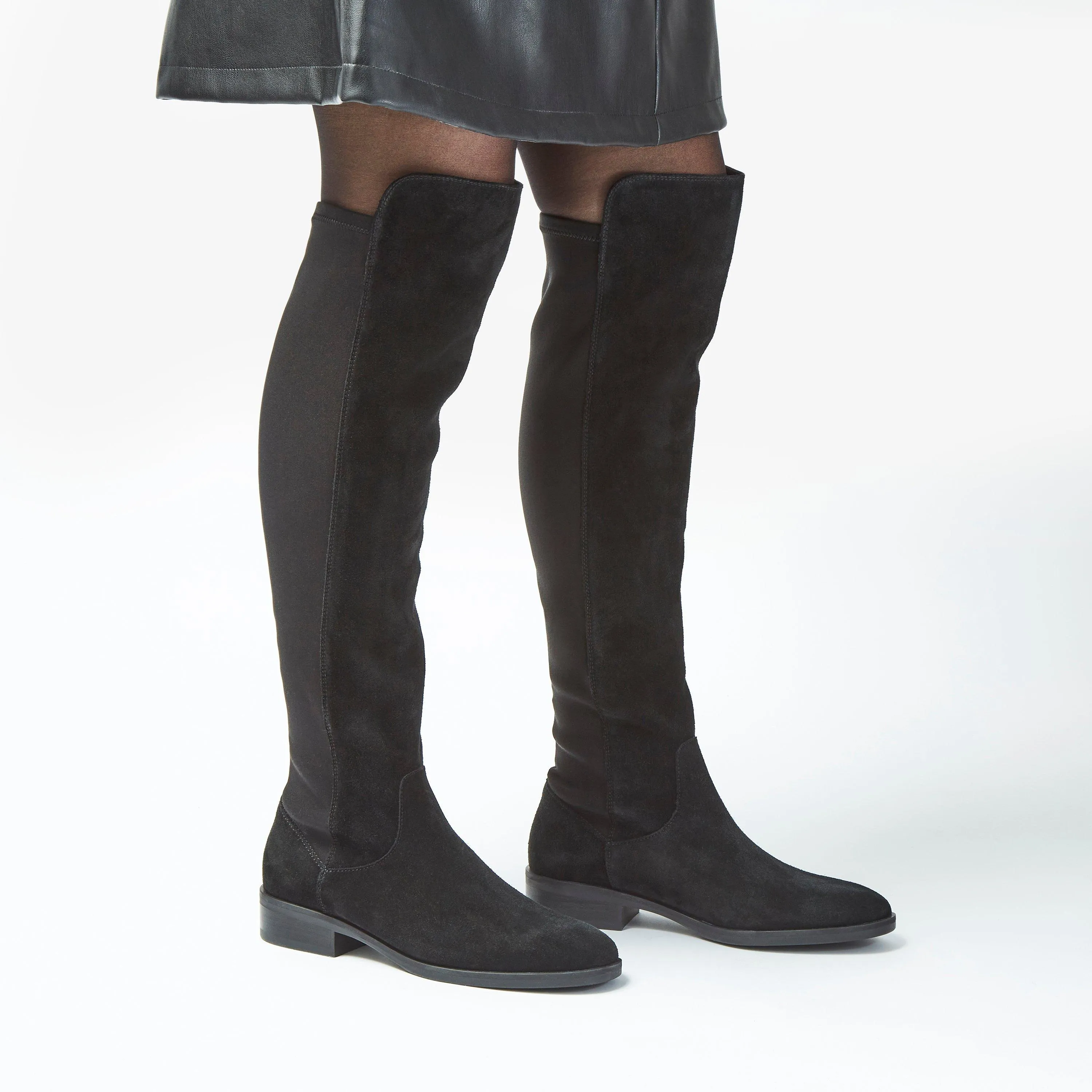 Pure Caddy Knee High Boot Black Suede