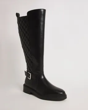 Quilted High Leg Boot E Fit Curvy Calf
