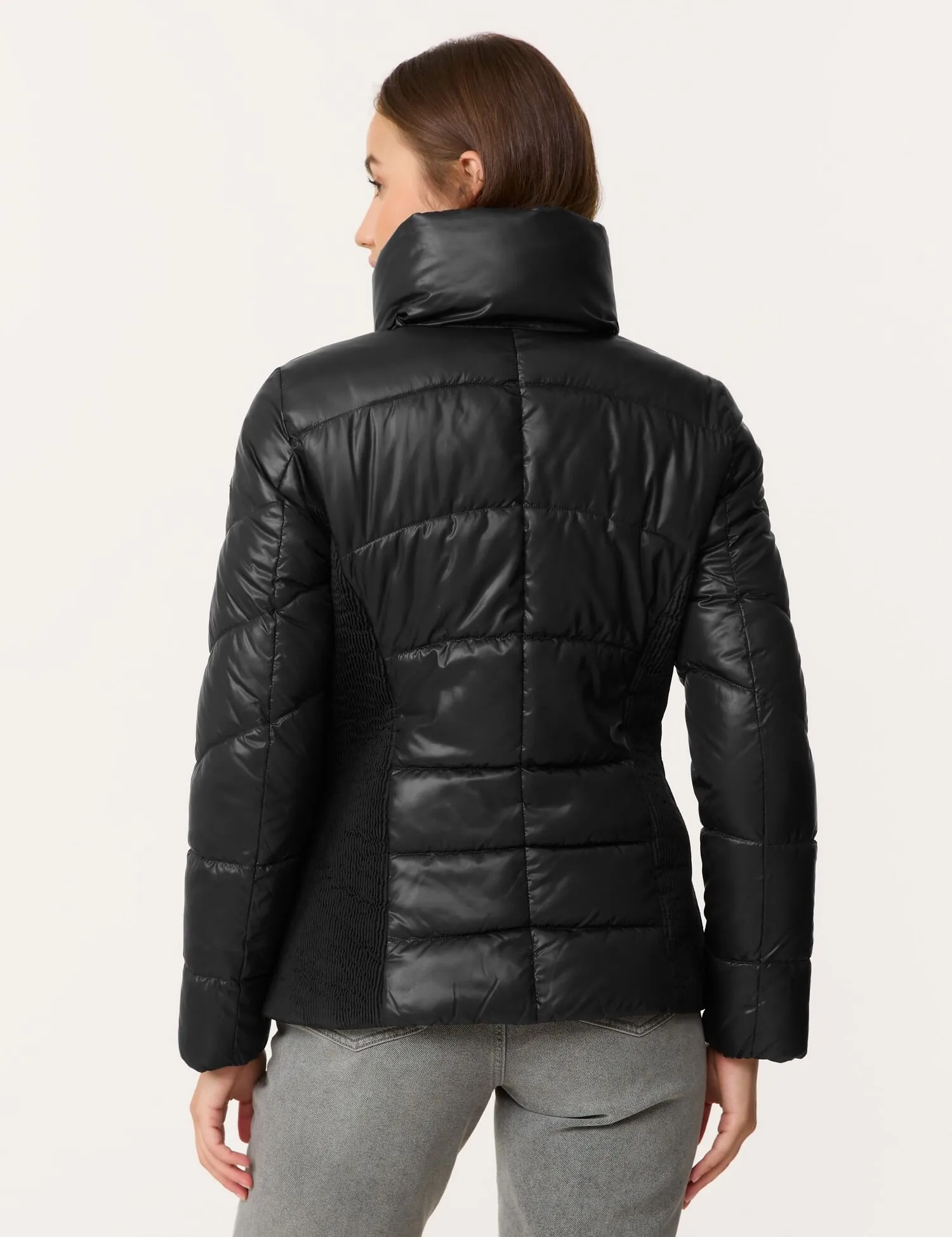 Quilted jacket with a shiny finish