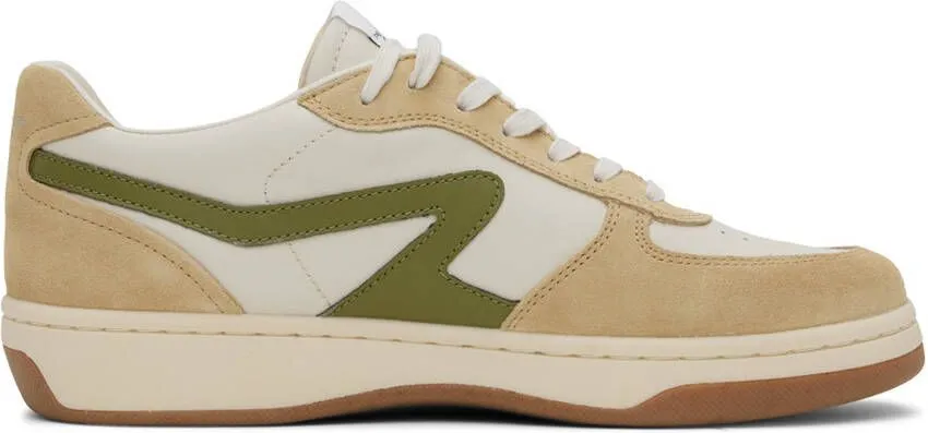 Rag & bone Beige & White Retro Court Sneakers
