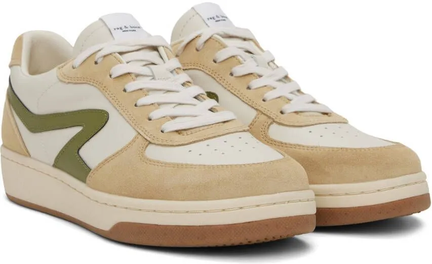 Rag & bone Beige & White Retro Court Sneakers