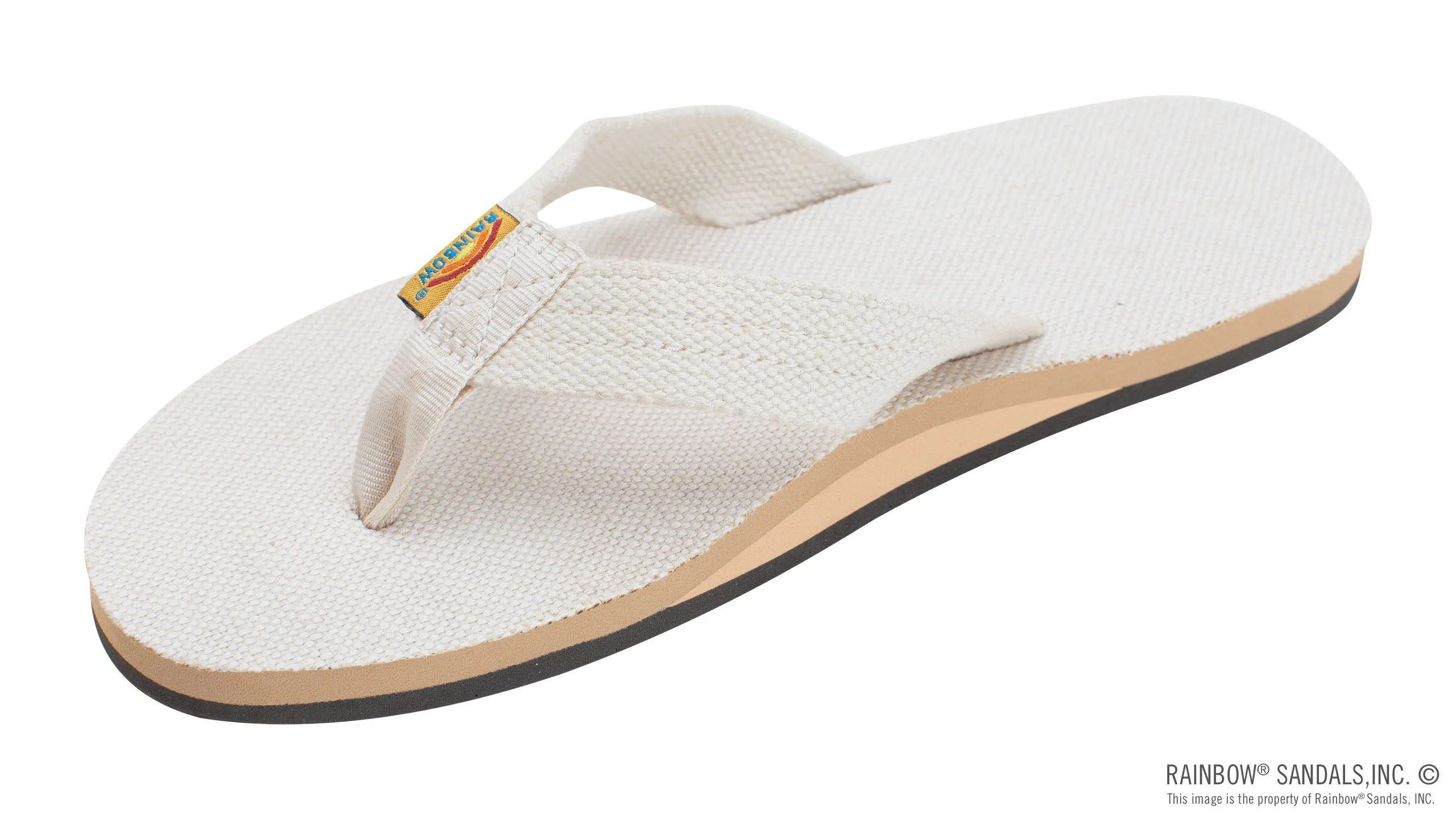 Rainbow Sandals Men's - Single Layer Hemp - 1 Strap - Natural