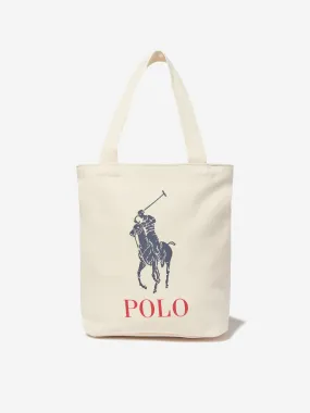 Ralph Lauren Kids Logo Tote Bag in Ivory