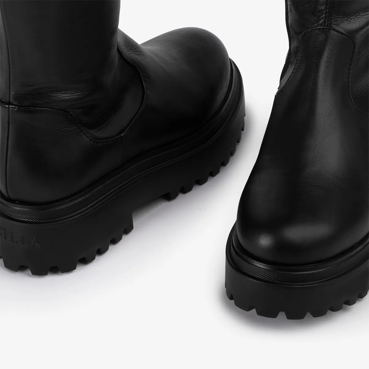 RANGER THIGH-HIGH BOOT 50 mm Black leather over-the-knee boot