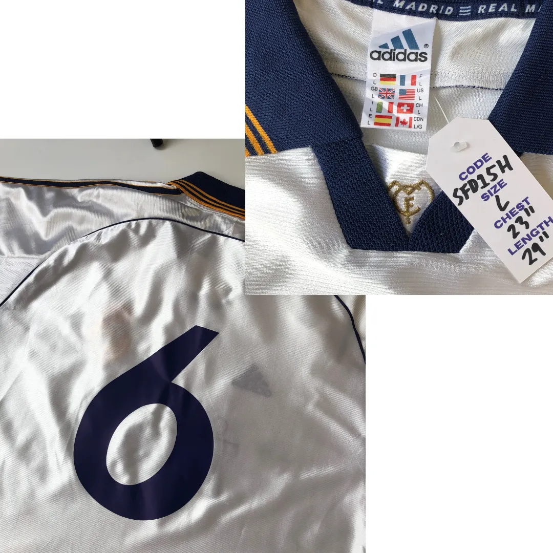 Real Madrid Original 1998/2000 Adidas Home Vintage Football Shirt Medium