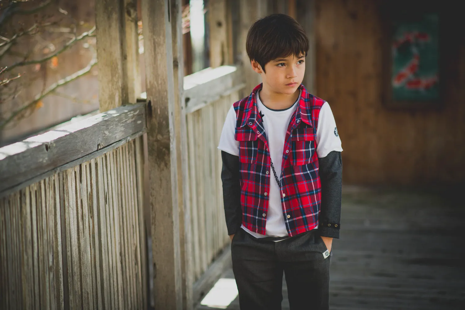 Red Plaid Vest Baby Romper by: Mini Shatsu