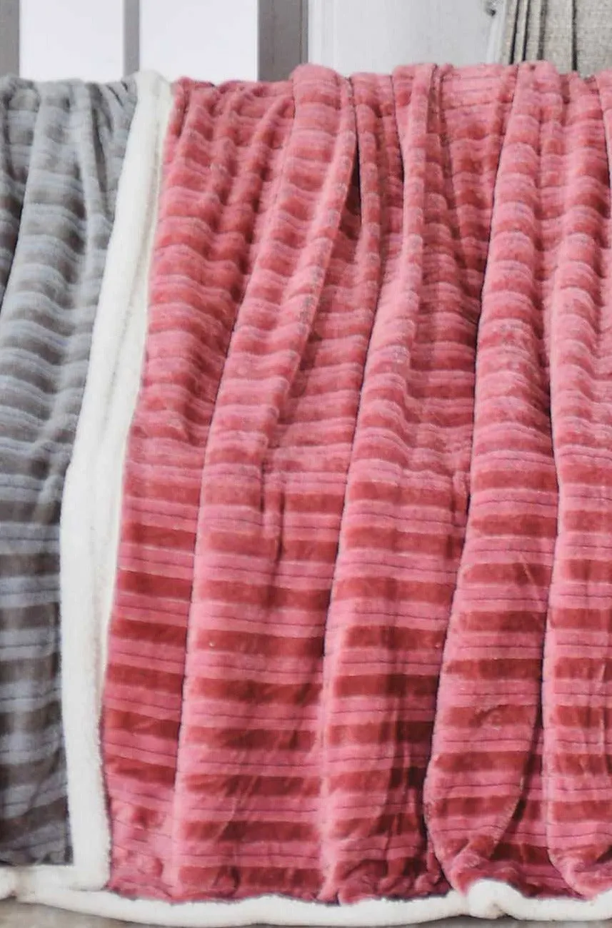 Red Reversible Textured Blanket (Single Size)