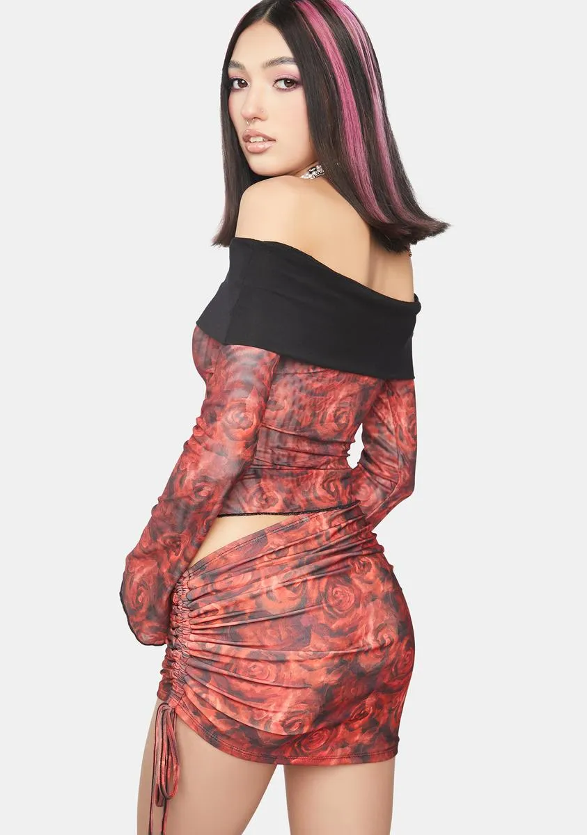 Red Rose Mini Skirt-