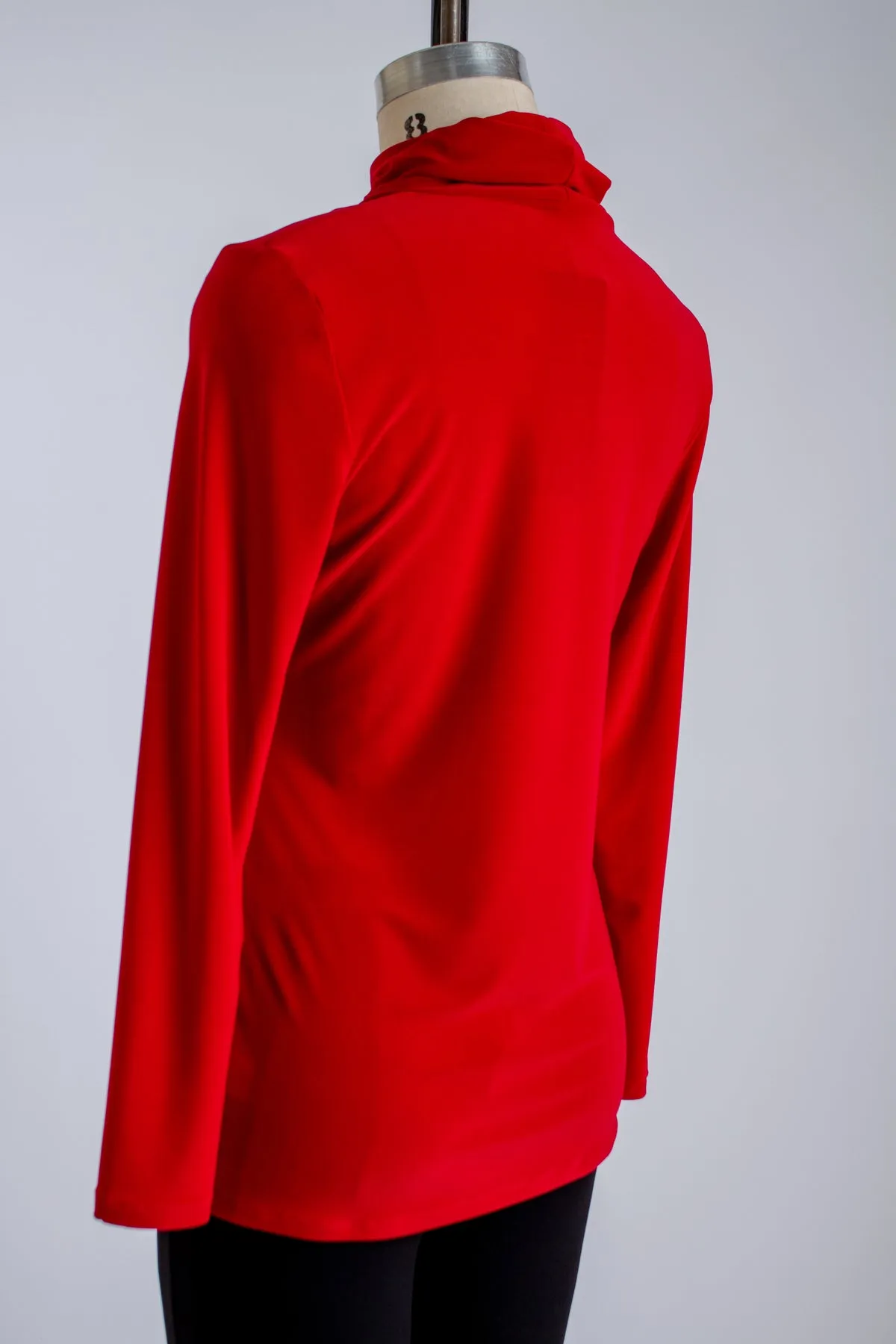 Red Turtleneck Top