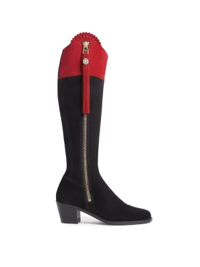 Regina       20% Off   |   Save £83  British Equestrian Navy & Red Heeled Knee-high Boots        - Sporting Fit