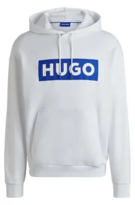 Regular-fit hoodie in French terry with logo print