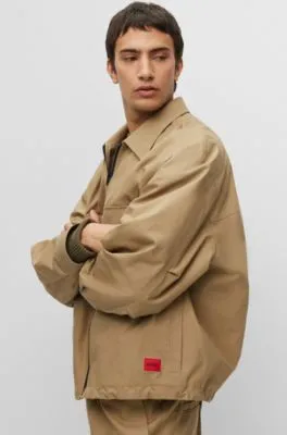 Regular-fit jacket in ripstop cotton with signature label